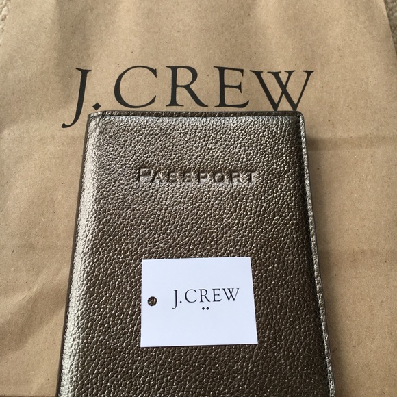 J. Crew Bags J Crew Leather Passport Case Metallic Green New Poshmark